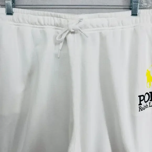 POLO RALPH LAUREN Pants Womens 2XL Big Pony Fleece Sweatpant Jogger White - Picture 2 of 10